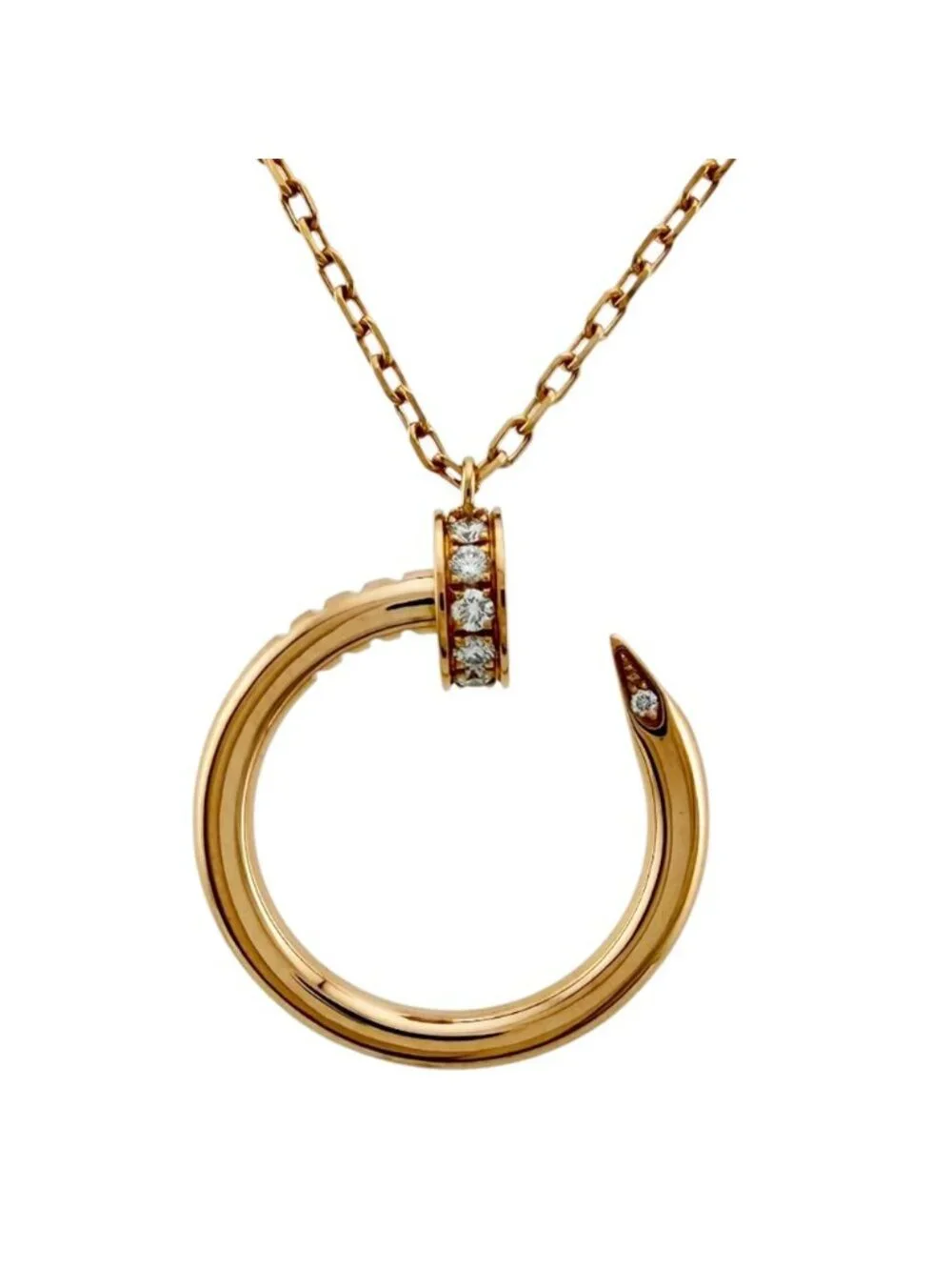 Cartier Juste un Clou Necklace 18k Pink Gold Diamond Vintage